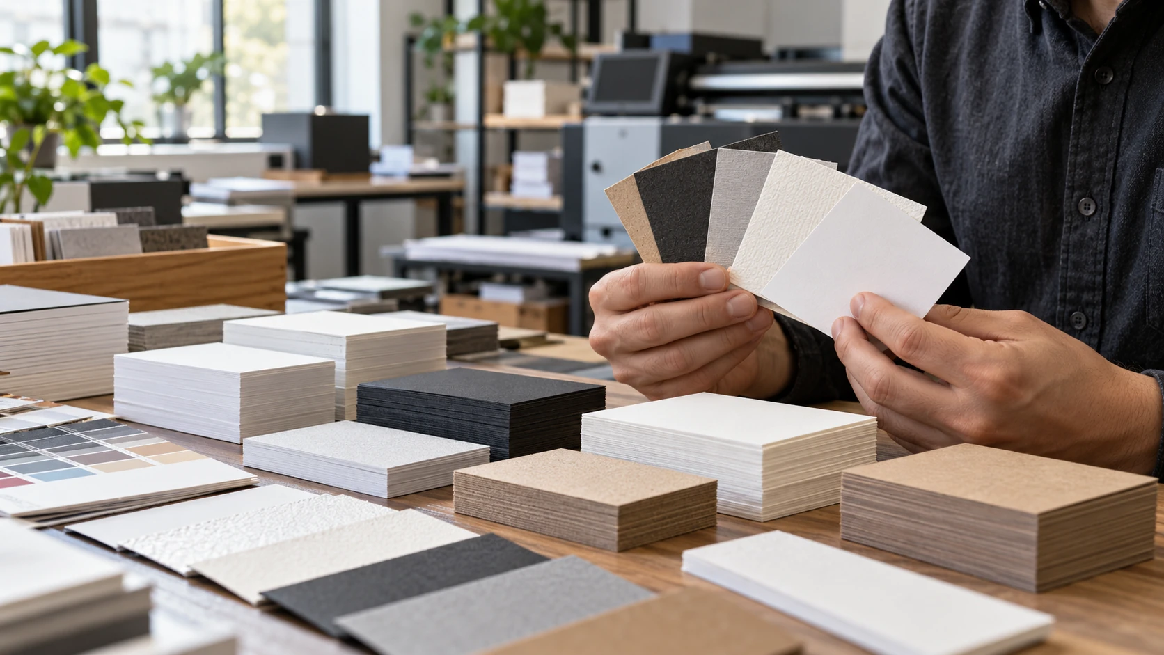 Paper stock and finish should be reviewed together, because thickness and texture influence perceived quality too.