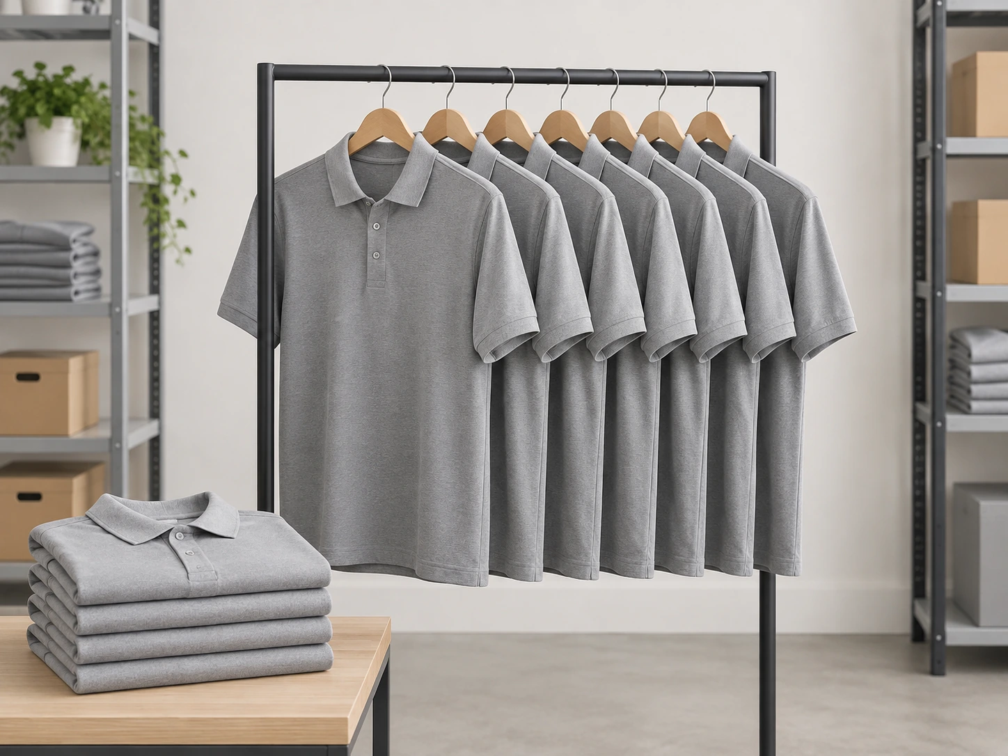 Organised polo shirt uniform stock for staff rotation and replacement